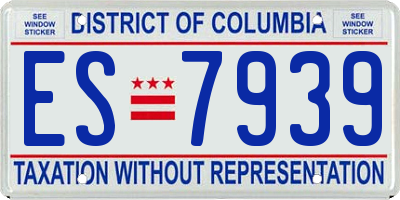 DC license plate ES7939