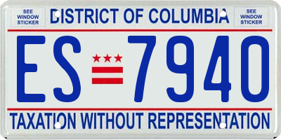 DC license plate ES7940
