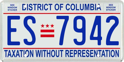 DC license plate ES7942