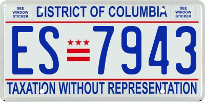 DC license plate ES7943