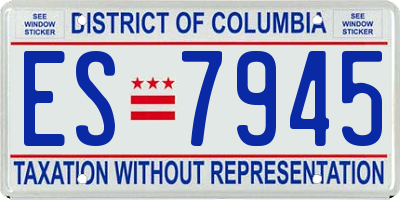 DC license plate ES7945