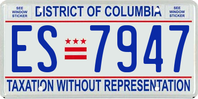 DC license plate ES7947
