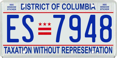 DC license plate ES7948