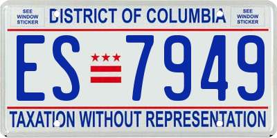 DC license plate ES7949