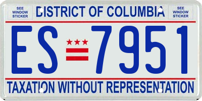 DC license plate ES7951