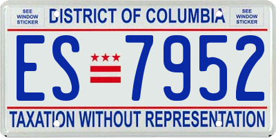 DC license plate ES7952