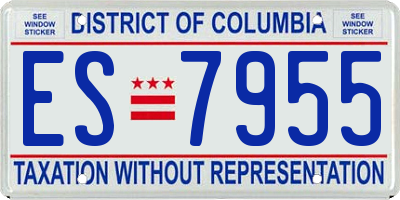 DC license plate ES7955
