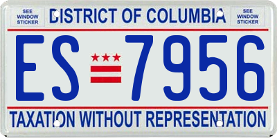 DC license plate ES7956