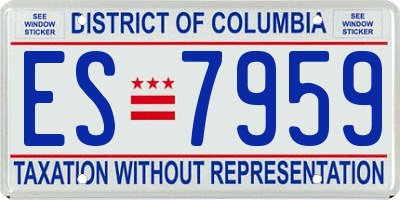 DC license plate ES7959