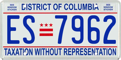 DC license plate ES7962