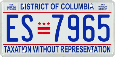 DC license plate ES7965
