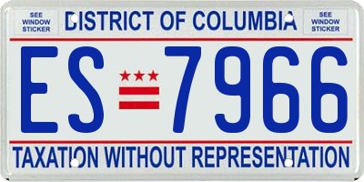 DC license plate ES7966