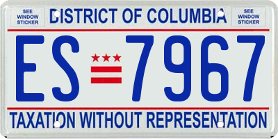 DC license plate ES7967