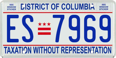 DC license plate ES7969