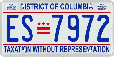 DC license plate ES7972