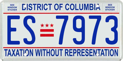 DC license plate ES7973
