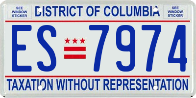 DC license plate ES7974