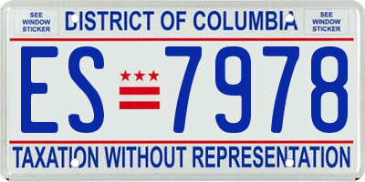 DC license plate ES7978