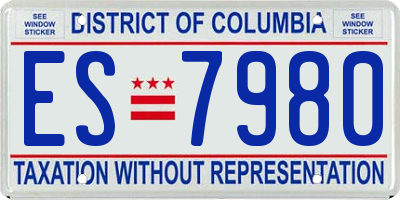 DC license plate ES7980