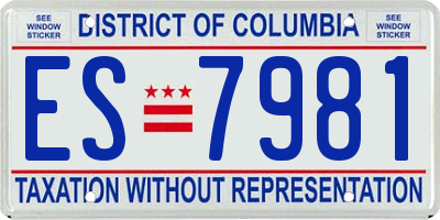 DC license plate ES7981