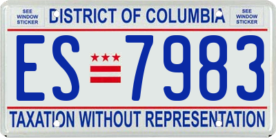 DC license plate ES7983