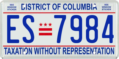 DC license plate ES7984