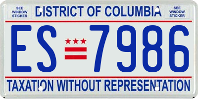 DC license plate ES7986