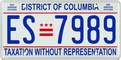 DC license plate ES7989