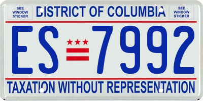 DC license plate ES7992