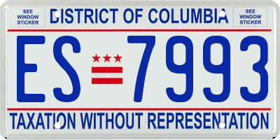 DC license plate ES7993