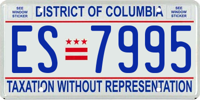 DC license plate ES7995