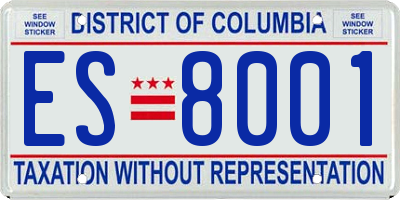 DC license plate ES8001