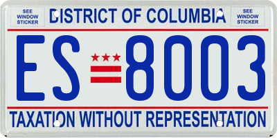 DC license plate ES8003