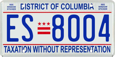 DC license plate ES8004