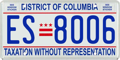 DC license plate ES8006