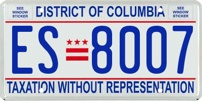 DC license plate ES8007