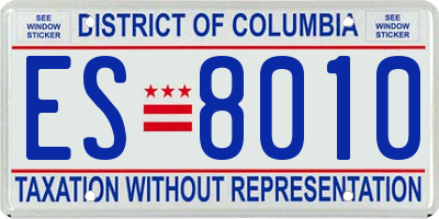 DC license plate ES8010