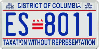 DC license plate ES8011