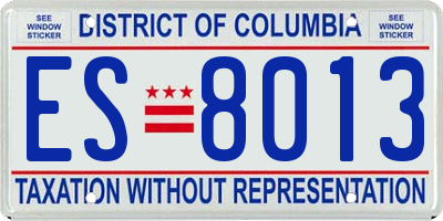 DC license plate ES8013