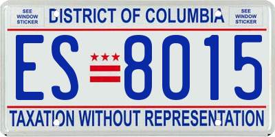 DC license plate ES8015