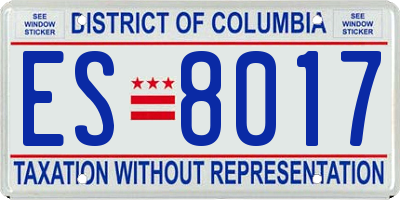 DC license plate ES8017