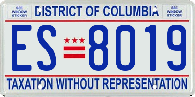 DC license plate ES8019