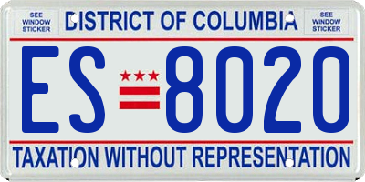 DC license plate ES8020