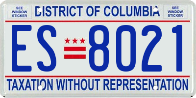 DC license plate ES8021