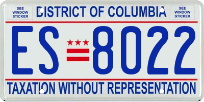 DC license plate ES8022