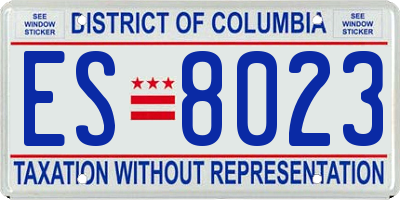 DC license plate ES8023