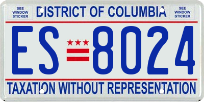 DC license plate ES8024