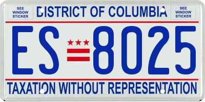DC license plate ES8025