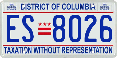 DC license plate ES8026