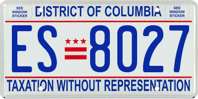 DC license plate ES8027